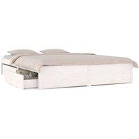Berkfield Home Bed Frame with Drawers White 180x200 cm Super King Size