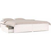 Berkfield Home Bed Frame with Drawers White 200x200 cm
