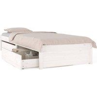 Berkfield Home Bed Frame with Drawers White 75x190 cm Small Single