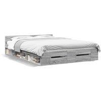 Berkfield Home Bed Frame with Drawers without Mattress Grey Sonoma 140x190 cm