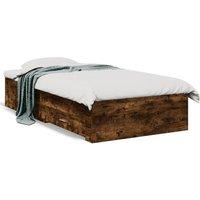 Berkfield Home Bed Frame with Drawers without Mattress Smoked Oak 90x190 cm Single in Brown