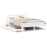 Berkfield Home Bed Frame with Drawers without Mattress White 160x200 cm
