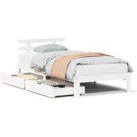 Berkfield Home Bed Frame with Drawers without Mattress White90x200 cm in White | Size: 90x200 cm