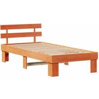 Berkfield Home Bed Frame with Headboard Wax Brown 75x190 cm Solid Wood Pine