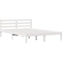 Berkfield Home Bed Frame with Headboard White 160x210 cm Solid Wood Pine