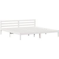 Berkfield Home Bed Frame with Headboard White 200x210 cm Solid Wood Pine