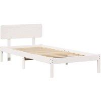 Berkfield Home Bed Frame with Headboard White 90x200 cm Solid Pine Wood