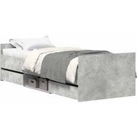 Berkfield Home Bed Frame with Headboard & Footboard Concrete Grey 100x200 cm