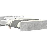 Berkfield Home Bed Frame with Headboard & Footboard Concrete Grey 140x200 cm