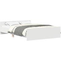 Berkfield Home Bed Frame with Headboard & Footboard White 135x190 cm Double