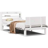 Berkfield Home Bed Frame with Headboard without Mattress White 100x200 cm