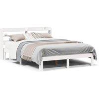 Berkfield Home Bed Frame with Headboard without Mattress White 140x190 cm