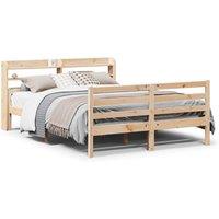 Berkfield Home Bed Frame with Headboard without Mattress 150x200 cm King Size in Brown