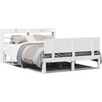 Berkfield Home Bed Frame with Headboard without Mattress White 140x190 cm