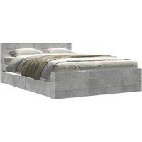 Berkfield Home Bed Frame with Headboard without Mattress Concrete Grey 120x200 cm | Size: Small Double