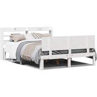 Berkfield Home Bed Frame with Headboard without Mattress White 140x200 cm