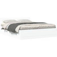Berkfield Home Bed Frame with Headboard without Mattress White 150x200 cm King Size
