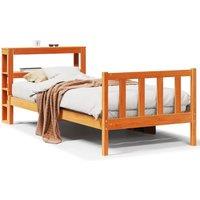 Berkfield Home Bed Frame with Headboard without Mattress Wax Brown 100x200 cm