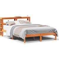 Berkfield Home Bed Frame with Headboard without Mattress Wax Brown 120x200 cm | Size: Small Double