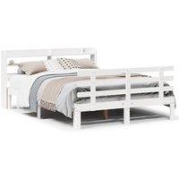 Berkfield Home Bed Frame with Headboard without Mattress White 140x190 cm