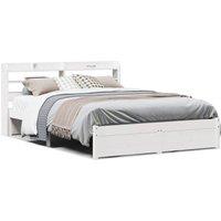 Berkfield Home Bed Frame with Headboard without Mattress White 140x190 cm