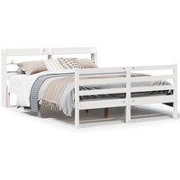 Berkfield Home Bed Frame with Headboard without Mattress White 150x200 cm King Size