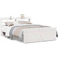 Berkfield Home Bed Frame with Headboard without Mattress White 150x200 cm King Size
