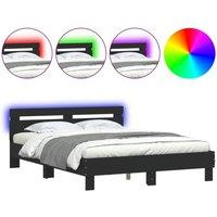Berkfield Home Bed Frame with LED without Mattress Black 150x200 cm King Size