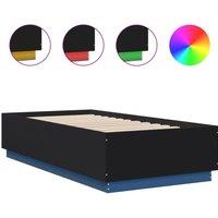 Berkfield Home Bed Frame with LED without Mattress Black 75x190 cm Small Single