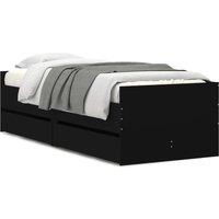 Berkfield Home Bed Frame without Mattress Black 75x190 cm Small Single Small Single