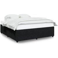 Berkfield Home Bed Frame without Mattress Black Super King Velvet