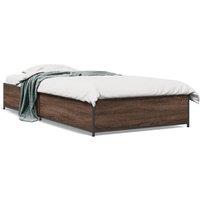 Berkfield Home Bed Frame without Mattress Brown Oak 100x200 cm
