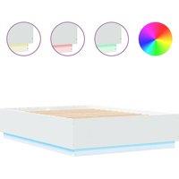 Berkfield Home Bed Frame with LED without Mattress White 150x200 cm King Size