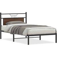 Berkfield Home Bed Frame without Mattress Brown Oak 100x200 cm Engineered Wood