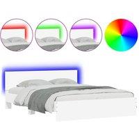 Berkfield Home Bed Frame with LED without Mattress White 160x200 cm
