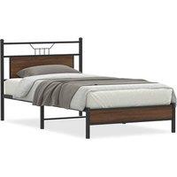Berkfield Home Bed Frame without Mattress Brown Oak 107x203 cm Engineered Wood