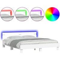 Berkfield Home Bed Frame with LED without Mattress White 160x200 cm
