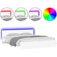 Berkfield Home Bed Frame with LED without Mattress White 180x200 cm Super King