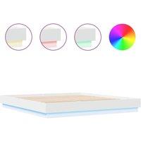 Berkfield Home Bed Frame with LED without Mattress White 200x200 cm