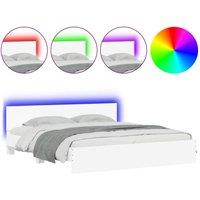 Berkfield Home Bed Frame with LED without Mattress White 200x200 cm