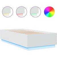 Berkfield Home Bed Frame with LED without Mattress White 75x190 cm Small Single