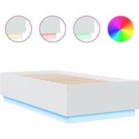 Berkfield Home Bed Frame with LED without Mattress White 90x190 cm Single