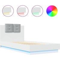 Berkfield Home Bed Frame with LED without Mattress White 90x190 cm Single