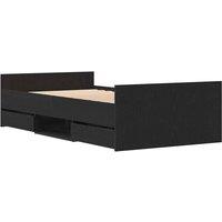 Berkfield Home Bed Frame without Mattress Black Oak 90x200 cm Engineered Wood