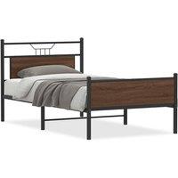 Berkfield Home Bed Frame without Mattress Brown Oak 107x203 cm Engineered Wood