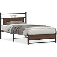 Berkfield Home Bed Frame without Mattress Brown Oak 107x203 cm Engineered Wood