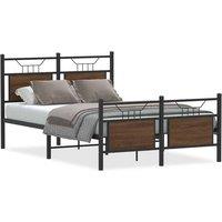 Berkfield Home Bed Frame without Mattress Brown Oak 120x200 cm Engineered Wood | Size: Small Double