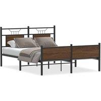 Berkfield Home Bed Frame without Mattress Brown Oak 140x200 cm Engineered Wood