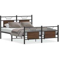 Berkfield Home Bed Frame without Mattress Brown Oak 140x200 cm Engineered Wood