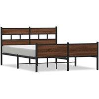 Berkfield Home Bed Frame without Mattress Brown Oak 140x200 cm Engineered Wood